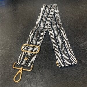 Stylish Black and White Patterned Bag Strap